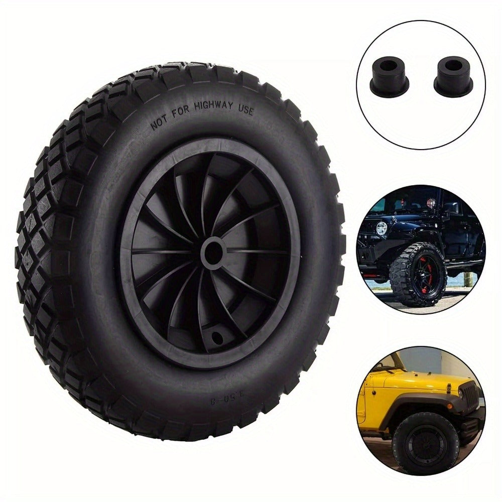 Wheelbarrow Wheel with Wheels, 350mm, 120kg, Inch Solid Tyre Heavy Duty Replacement - product gallery image 9