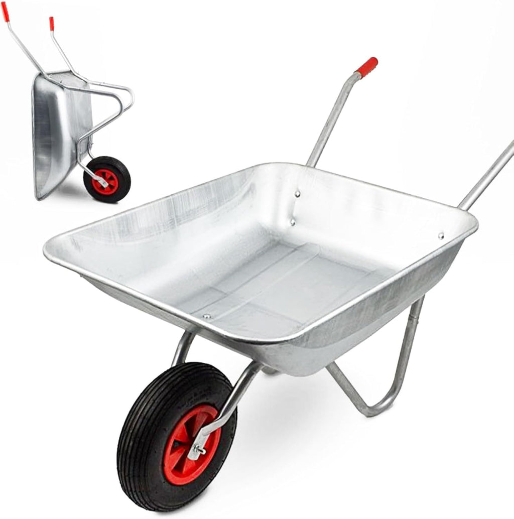 Wheelbarrow with 100KG, Wood, 1, Heavy Duty Galvanised Steel Pneumatic Tyre - product gallery image 8