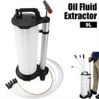 White 9L Manual Vacuum Oil Pump Extractor with Metal