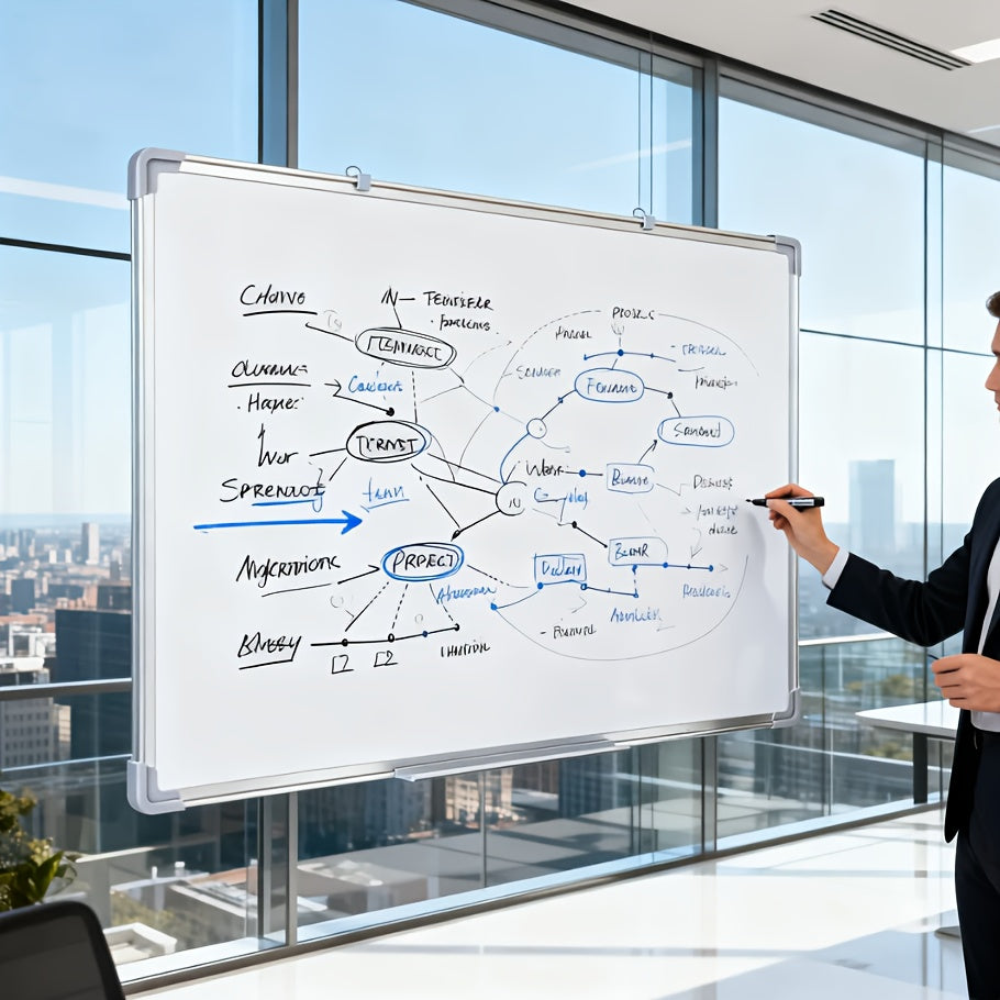 Whiteboard with Magnetic Dry Erase Frame, Marker, Eraser - 45 x 60cm option