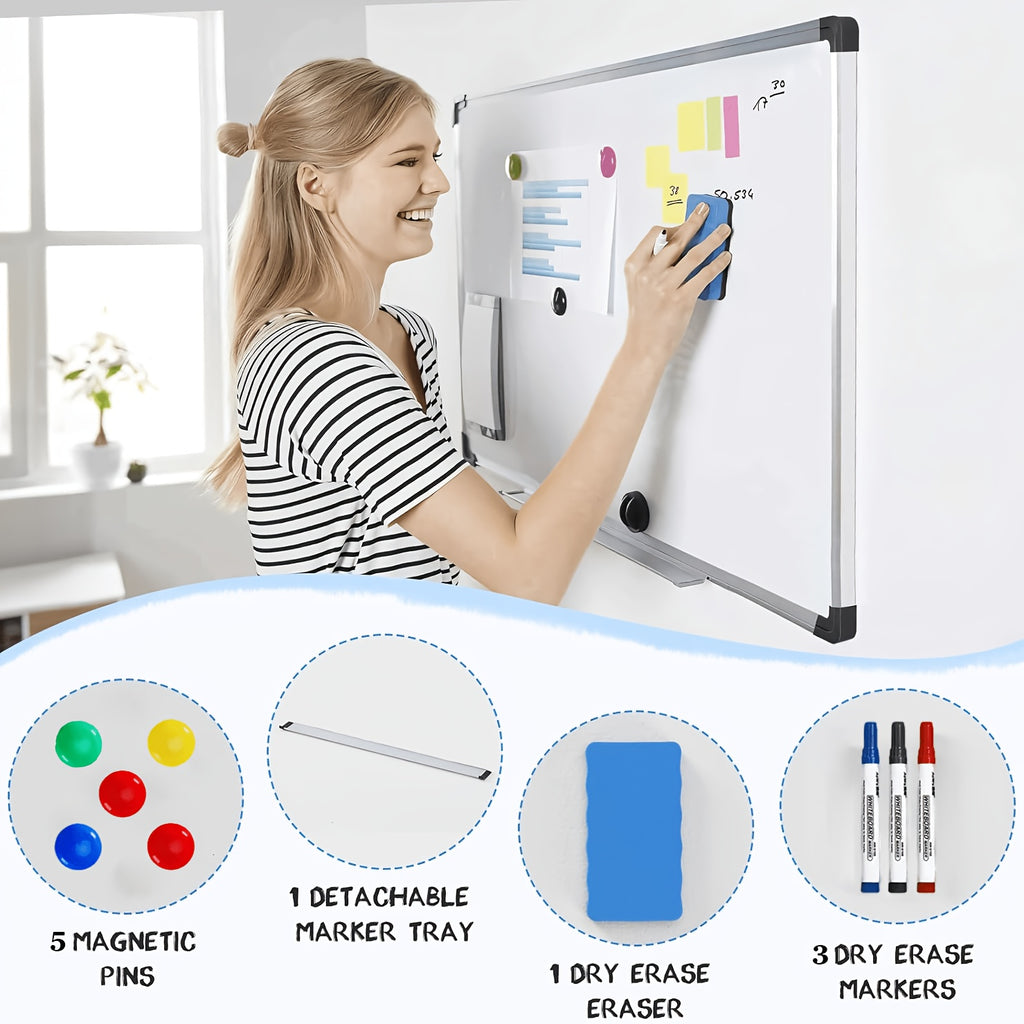 Whiteboard with Magnetic Dry Erase Frame, Marker, Eraser - product gallery image 20