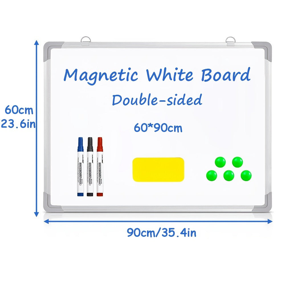 Whiteboard with Magnetic Dry Erase Frame, Marker, Eraser - product gallery image 4