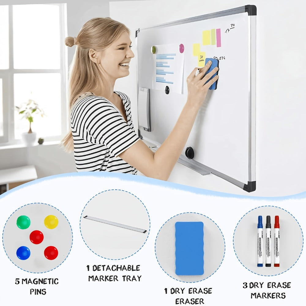 Whiteboard with Magnetic Dry Erase Frame, Marker, Eraser - product gallery image 6