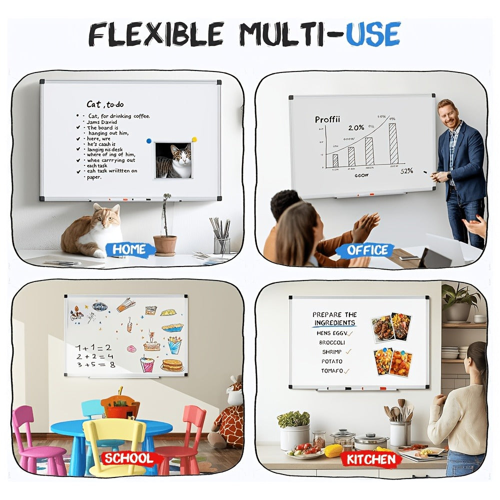 Whiteboard with Magnetic Dry Erase Frame, Marker, Eraser - product gallery image 8
