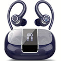 Wireless Headphones Sport Earbuds Ear Hooks, Bluetooth 5.3 - Dark Blue option