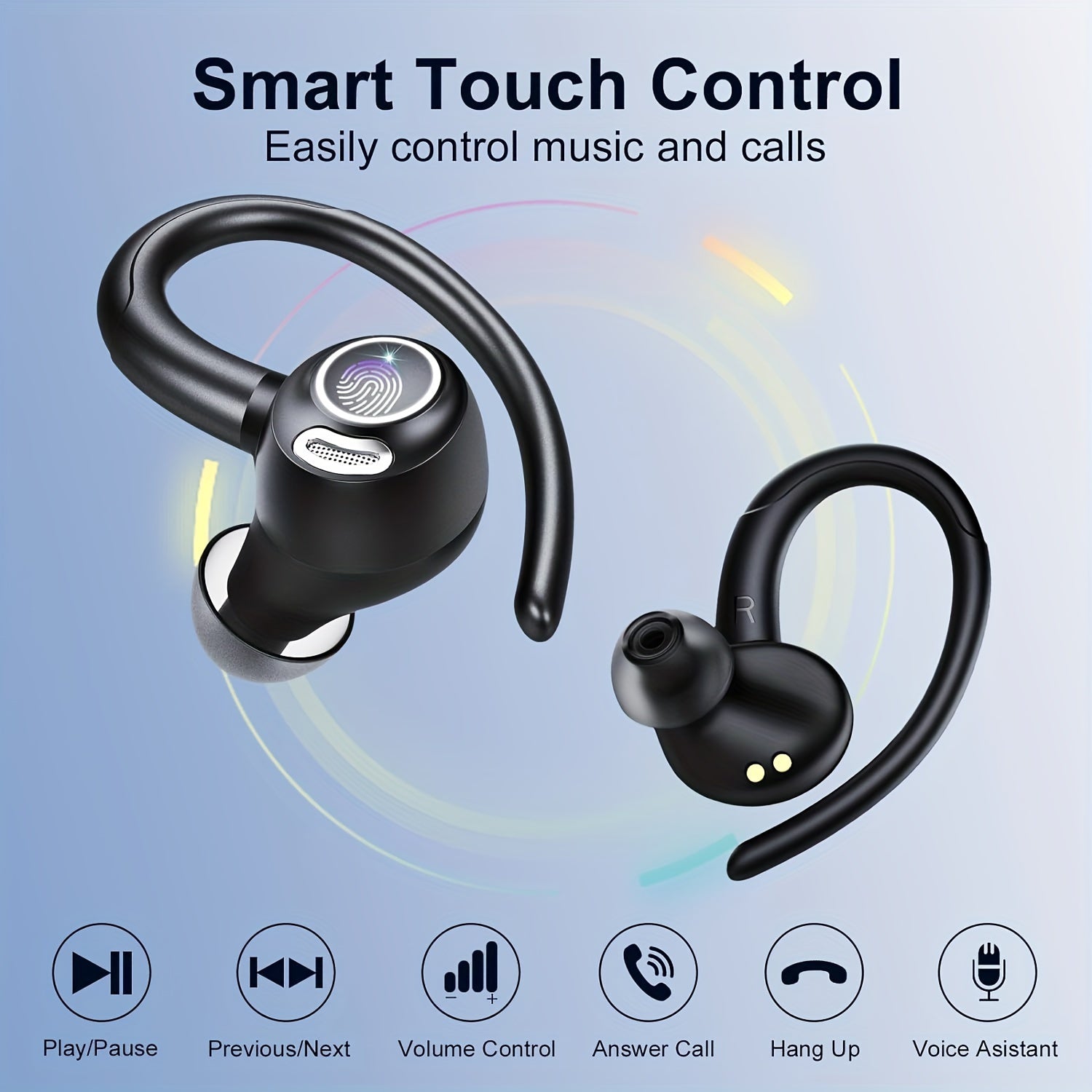 Wireless Headphones Sport Earbuds Ear Hooks, Bluetooth 5.3 - product gallery image 5
