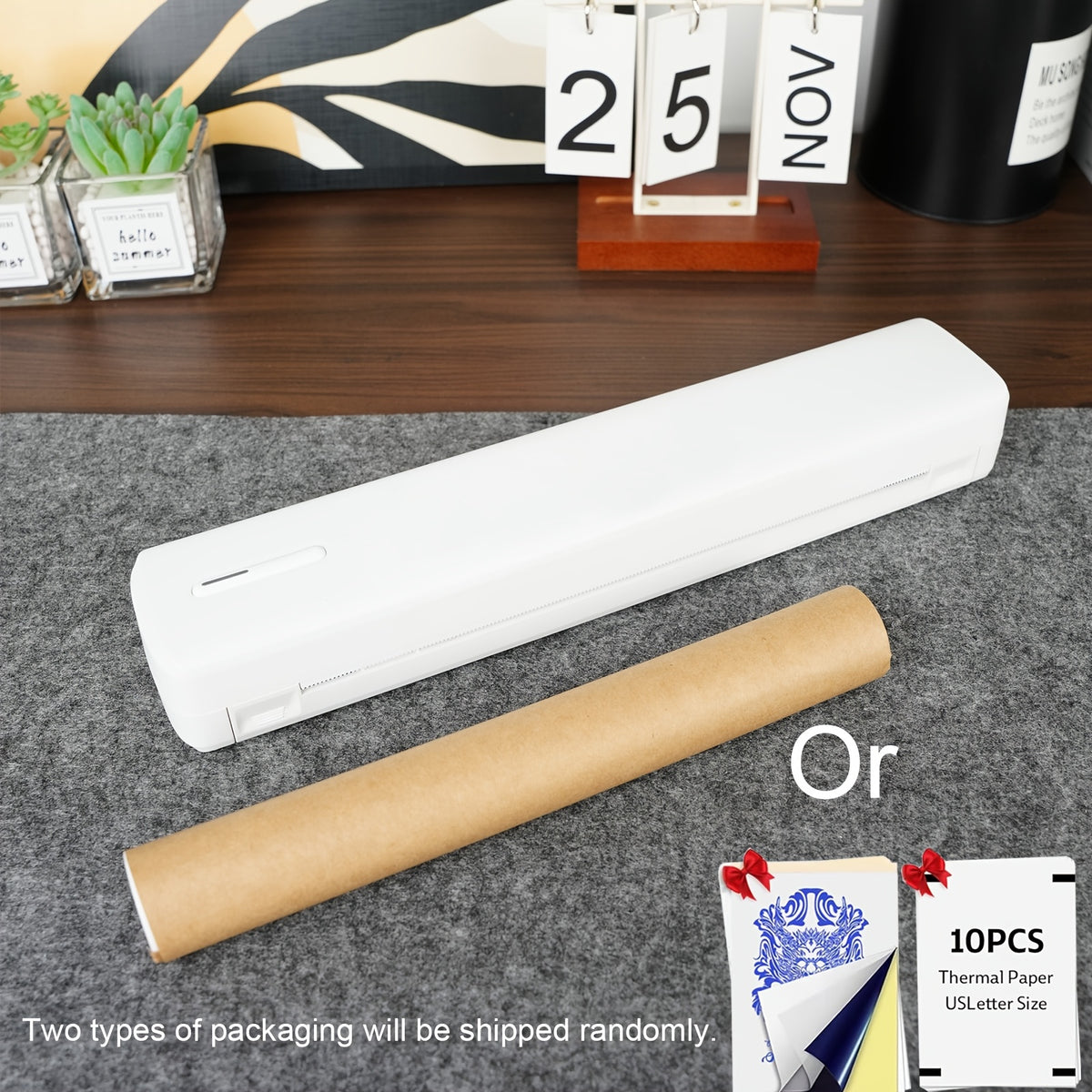 Wireless Inkless Printer Portable Thermal Support Folding with Foldable, Wheels - product gallery image 2