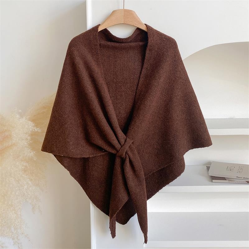 Women's Shawl with Women's Bohemian Wrap Cashmere Cardigan Soft - Coffee option