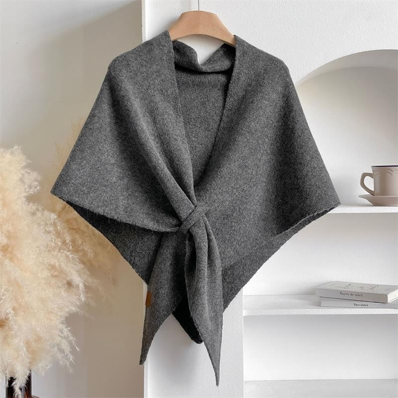 Women's Shawl with Women's Bohemian Wrap Cashmere Cardigan Soft - Dark Gray option