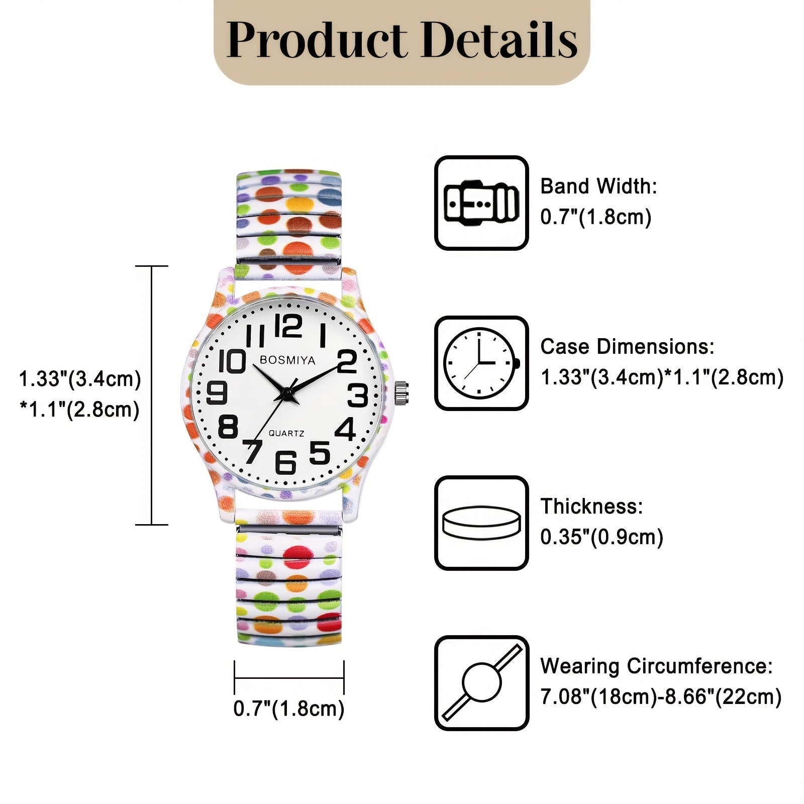 Women's Watch with Stainless Steel, Bohemian Women's Elastic Stretch Quartz - product gallery image 5