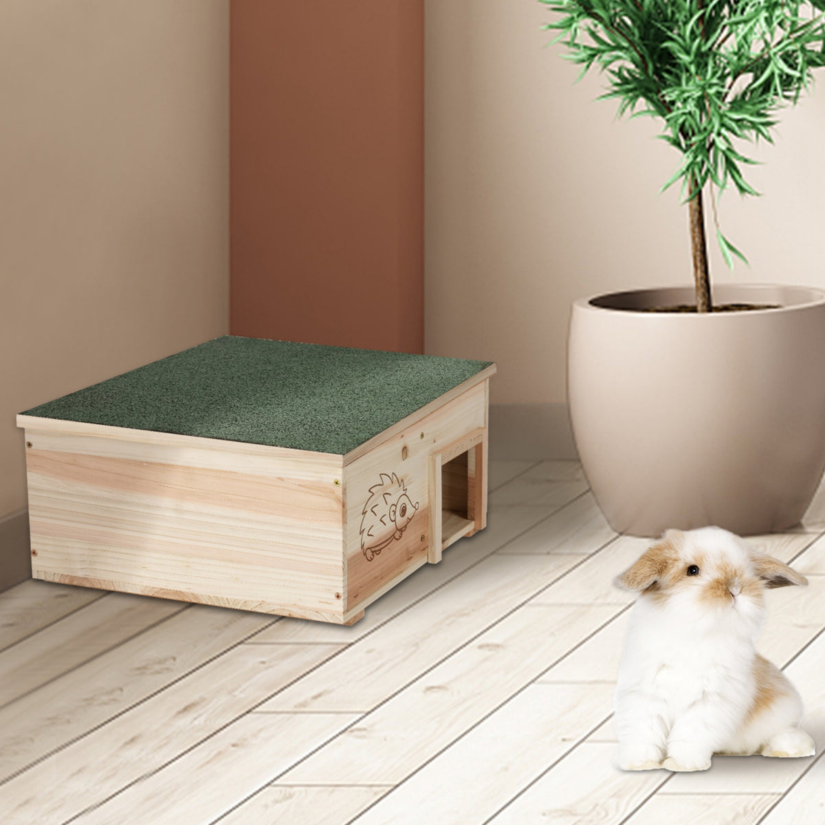 Wooden Hedgehog House: Hedgehog Hamster with Waterproof - product gallery image 9
