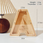 Wooden Letter Jar with 18cm, A-Z Alphabet Storage Container Transparent - A option