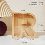 Wooden Letter Jar with 18cm, A-Z Alphabet Storage Container Transparent - product gallery image 54