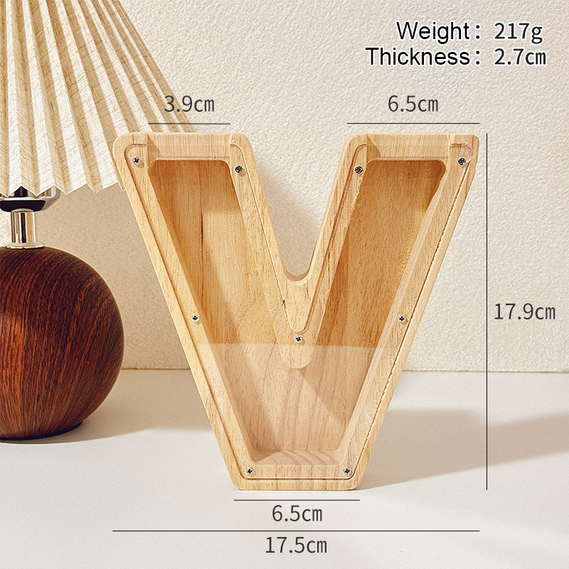 Wooden Letter Jar with 18cm, A-Z Alphabet Storage Container Transparent - product gallery image 58