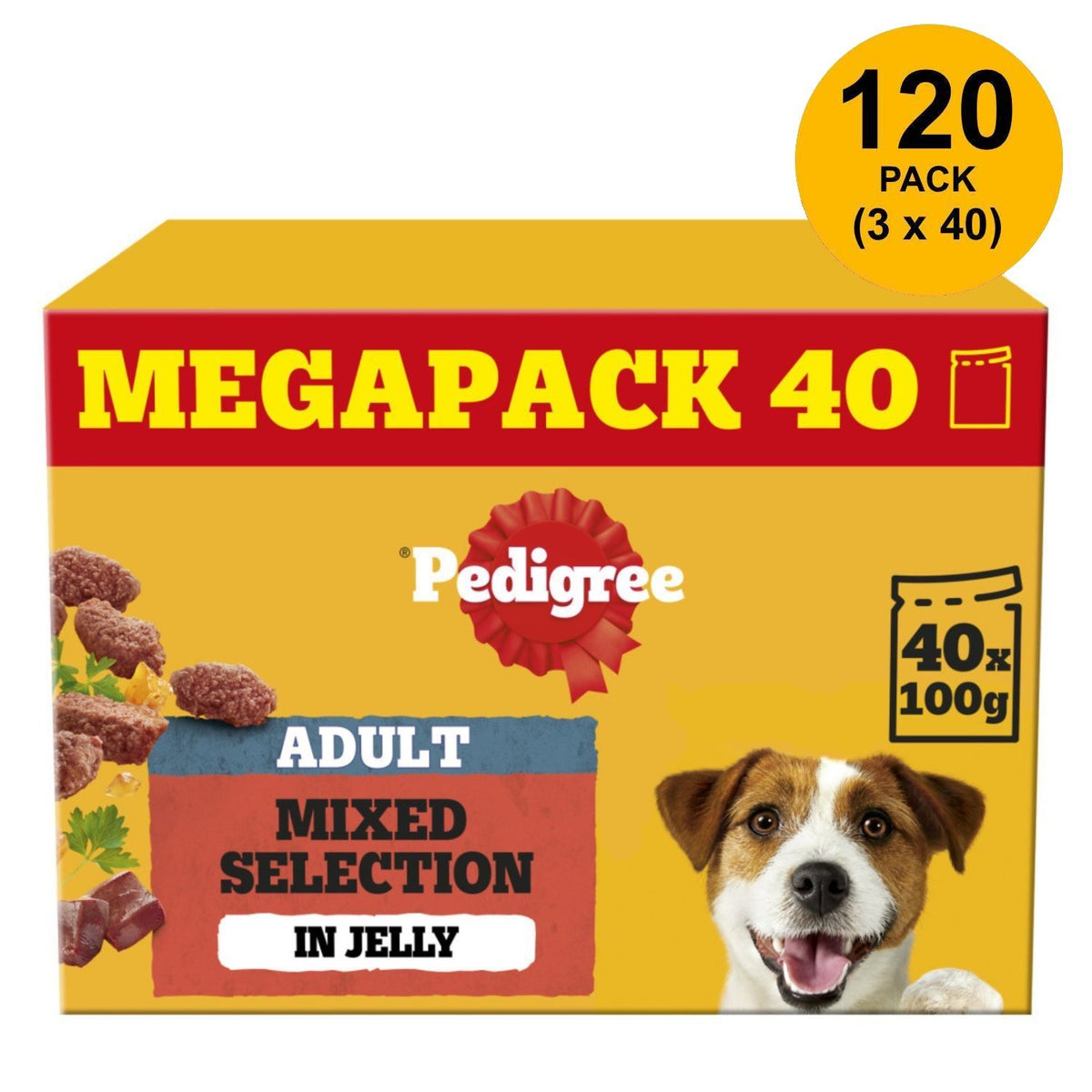 x 100g Pedigree Adult Wet Dog Food Pouche with Mixed Selection