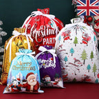 X Large Christmas Sacks Reusable Foil with 15/18X Drawstring Wrap Present Party Bags - product gallery image 2