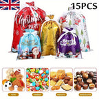 X Large Christmas Sacks Reusable Foil with 15/18X Drawstring Wrap Present Party Bags - product gallery image 4