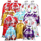 X Large Christmas Sacks Reusable Foil with 15/18X Drawstring Wrap Present Party Bags