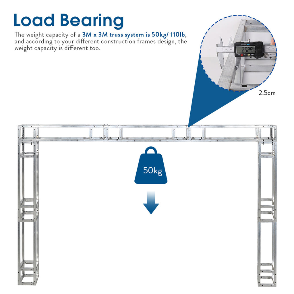 x Square Box Truss Trussing Segment Kit with 20cm, 3PCS High Truss - product gallery image 14
