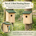 X Wooden Nesting Box Bird House Nesting with Small Birds Bluetit Robin Sparrow - product gallery image 3