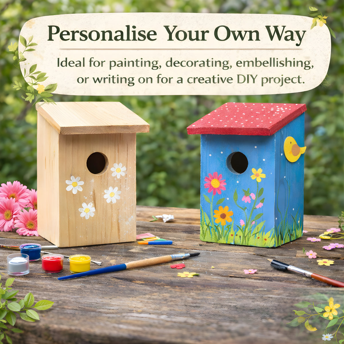 X Wooden Nesting Box Bird House Nesting with Small Birds Bluetit Robin Sparrow - product gallery image 6