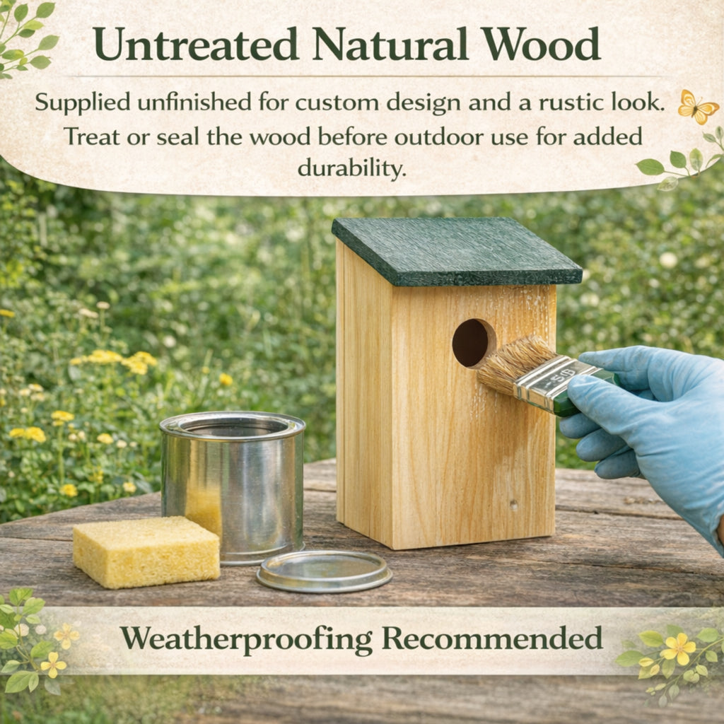 X Wooden Nesting Box Bird House Nesting with Small Birds Bluetit Robin Sparrow - product gallery image 7