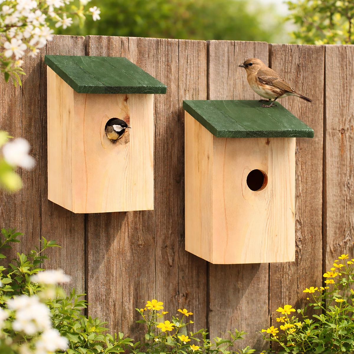X Wooden Nesting Box Bird House Nesting with Small Birds Bluetit Robin Sparrow - product gallery image 9