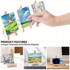 X10Cm Mini Canvas Art Boards & Easels & with 12pcs 10X10Cm Brushes Sets Canvases - product gallery image 6