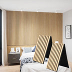 x32cm Wood Slat Wall Panel with Foldable, 2 Pack, 2pcs--120x32cm - product gallery image 3