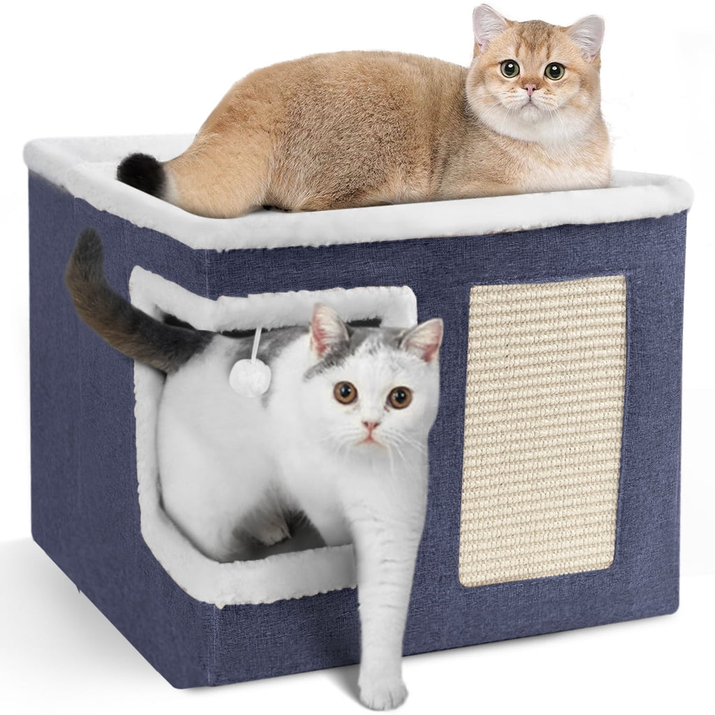X42X36cm Large Cat Cube House Cosy with Foldable, 42X42X36cm Foldable Bed Pet Cave Furry - product gallery image 3